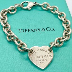 Tiffany & Co. Return to Tiffany Heart Sterling Silver Bracelet – 7.5" – Authenti